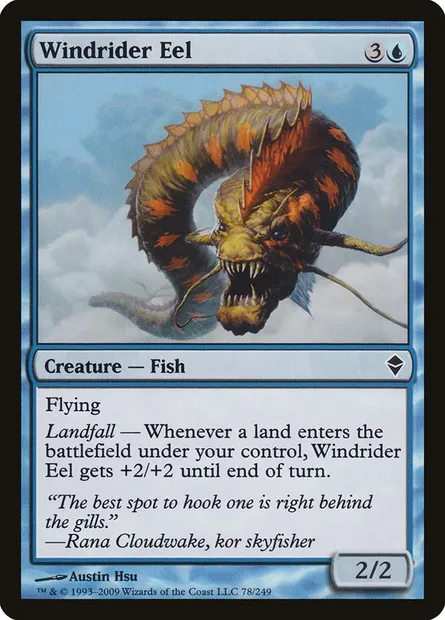 Windrider Eel, Magic card ZEN 78 — Zendikar set