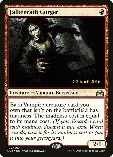 Falkenrath Gorger, Magic card PSOI 155s — Shadows over Innistrad Promos set