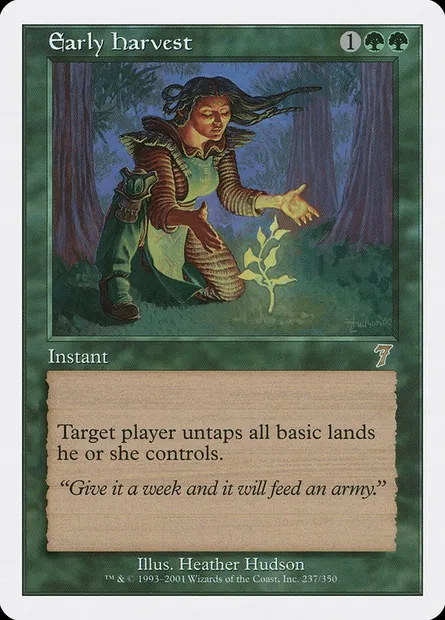 Récolte précoce, carte Magic 7ED 237 — extension Septième Edition