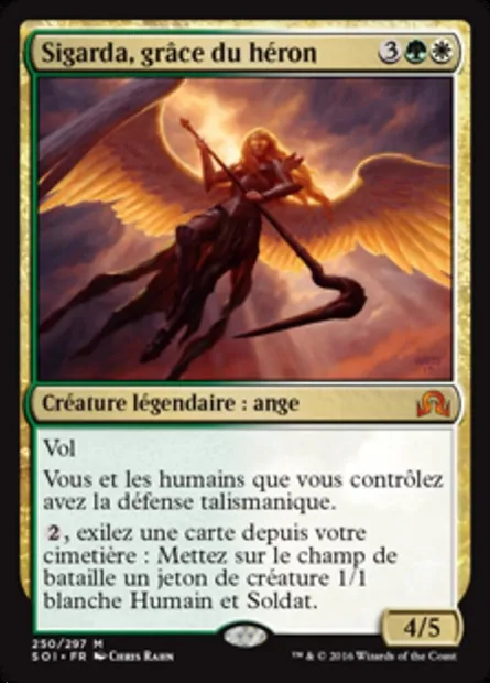 Sigarda, grâce du héron, carte Magic SOI 250 — extension Ténèbres sur Innistrad