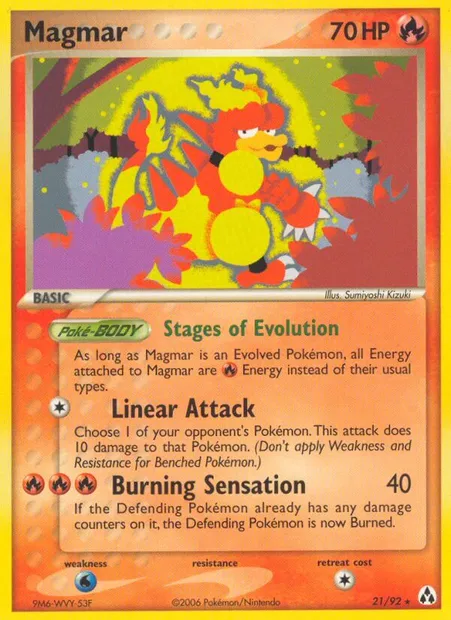 Magmar, Pokémon card LM 21 — Legend Maker set