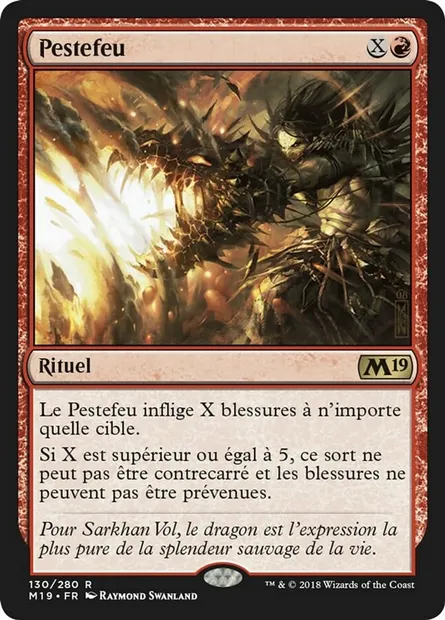 Pestefeu, carte Magic M19 130 — extension Core Set 2019