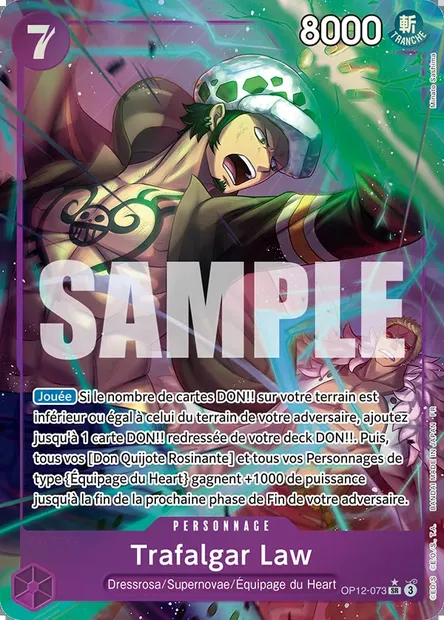 Trafalgar Law, carte One Piece OP12-073 — extension L'HÉRITAGE DU MAÎTRE