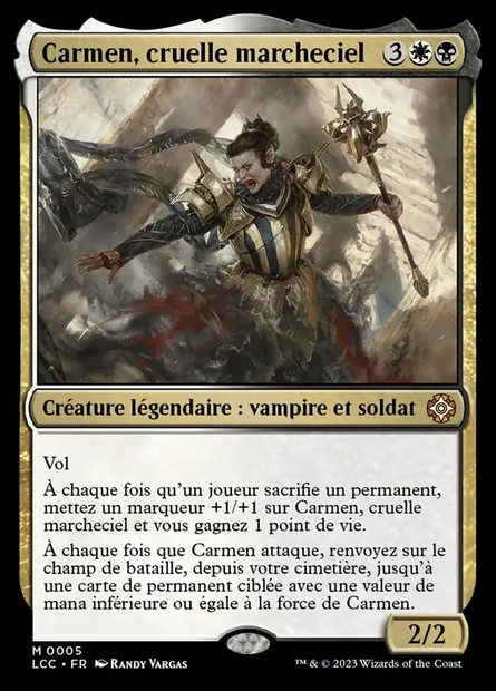Carmen, cruelle marcheciel, carte Magic LCC 5 — extension The Lost Caverns of Ixalan Commander