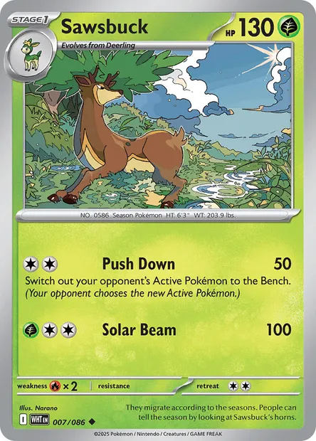 Sawsbuck, Pokémon card WHT 007 — White Flare set