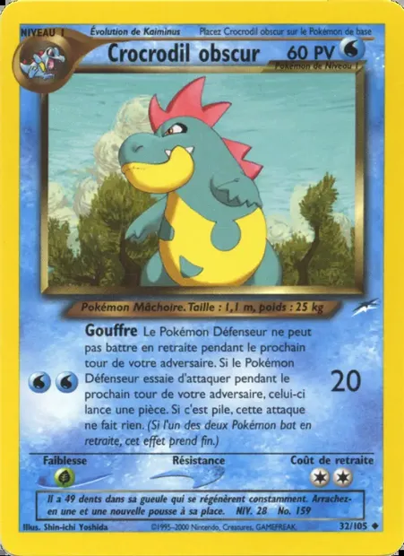 Crocrodil obscur, carte Pokémon NDE 32 — extension Neo Destiny