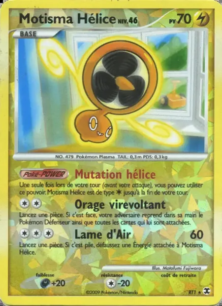 Motisma Hélice Niv. 46, carte Pokémon RR RT1 — extension Rivaux Émergeants