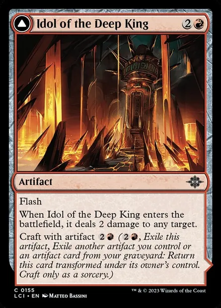 Idol of the Deep King // Sovereign's Macuahuitl, Magic card LCI 155 — The Lost Caverns of Ixalan set