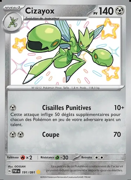 Cizayox, carte Pokémon PAF 191 — extension Destinées de Paldea