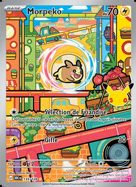 Morpeko, carte Pokémon 30C 135 — extension 30ᵉ Anniversaire