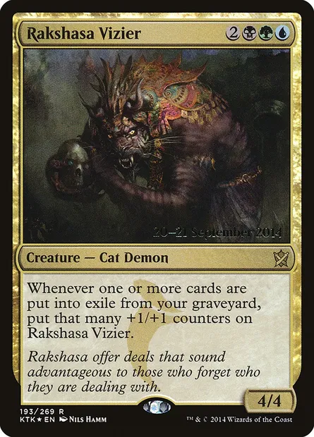 Rakshasa Vizier, Magic card PKTK 193s — Khans of Tarkir Promos set