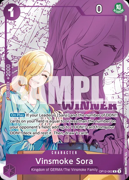 Vinsmoke Sora, One Piece card OP12-062 — LEGACY OF THE MASTER set