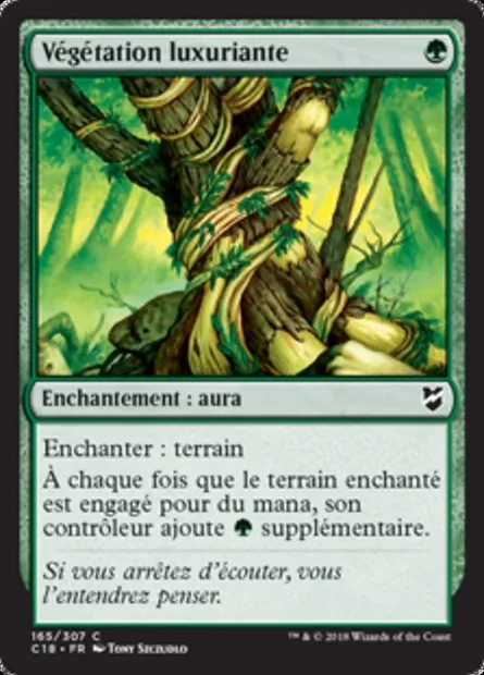 Végétation luxuriante, carte Magic C18 165 — extension Commander 2018