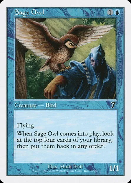 Sage Owl, Magic card 7ED 96 — Seventh Edition set