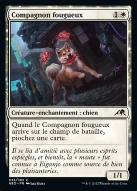 Compagnon fougueux, carte Magic NEO 38 — extension Kamigawa: La Dynastie Néon