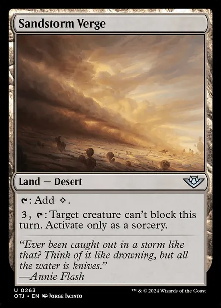 Sandstorm Verge, Magic card OTJ 263 — Outlaws of Thunder Junction set