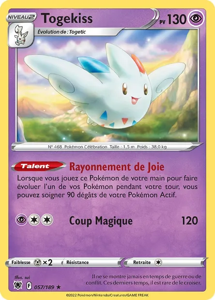 Togekiss, carte Pokémon ASR 057 — extension Astres Radieux