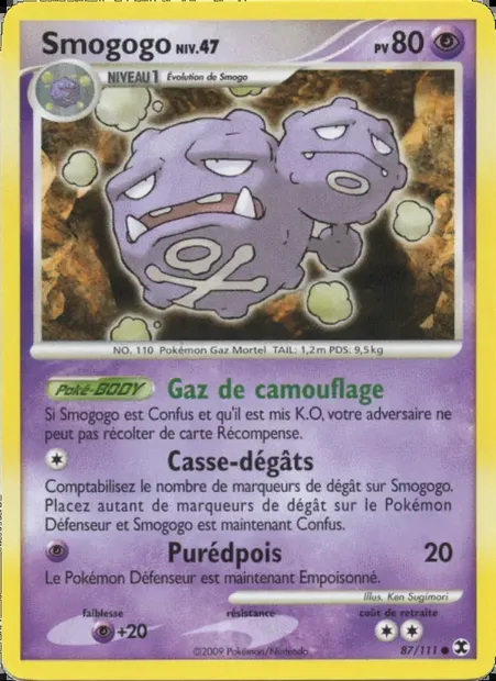 Smogogo Niv. 47, carte Pokémon RR 87 — extension Rivaux Émergeants