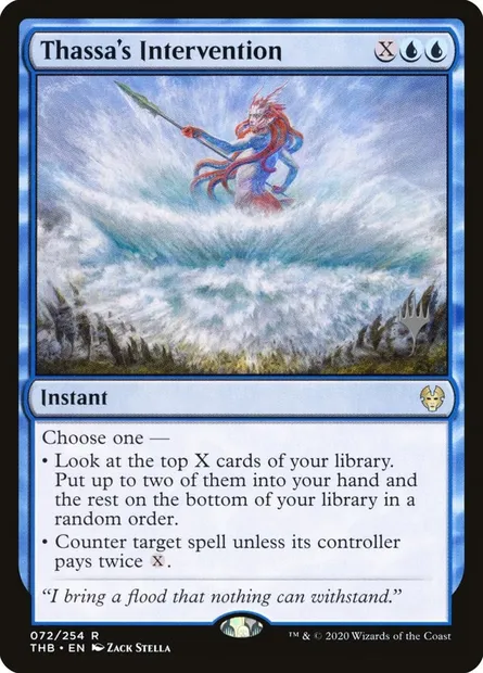 Intervention de Thassa, carte Magic PTHB 72p — extension Theros Beyond Death Promos
