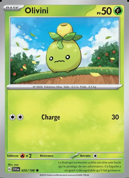 Olivini, carte Pokémon SVI 020 — extension Écarlate et Violet