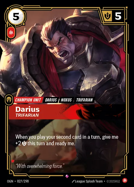 Darius, carte Riftbound OGN 027 — extension Origins