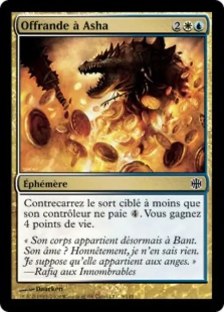 Offrande à Asha, carte Magic ARB 9 — extension La Renaissance d'Alara