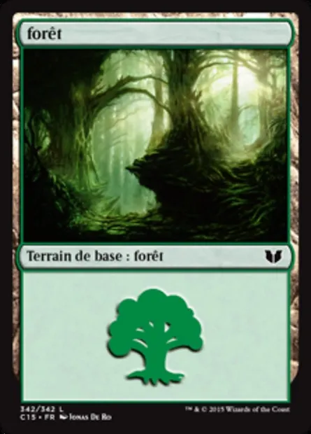 forêt, carte Magic C15 342 — extension Commander 2015