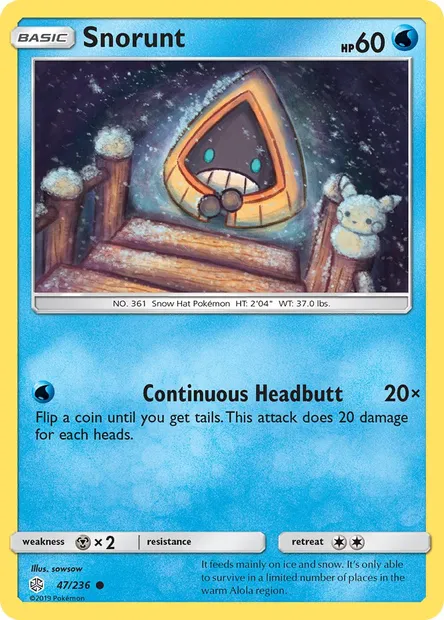 Snorunt, Pokémon card CEC 47 — Cosmic Eclipse set