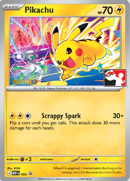 Pikachu, Pokémon card PPS 093w — Play! Pokémon Prize Pack Series set