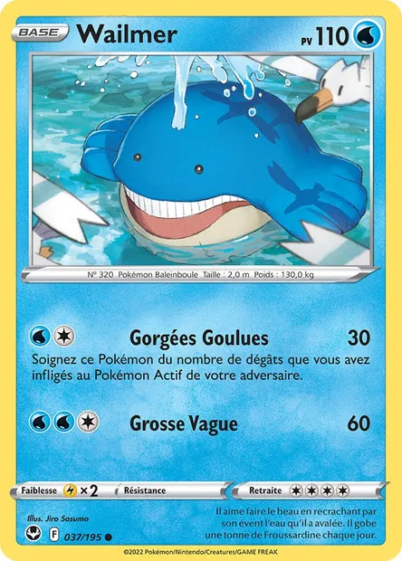Wailmer, carte Pokémon SIT 037 — extension Tempête Argentée