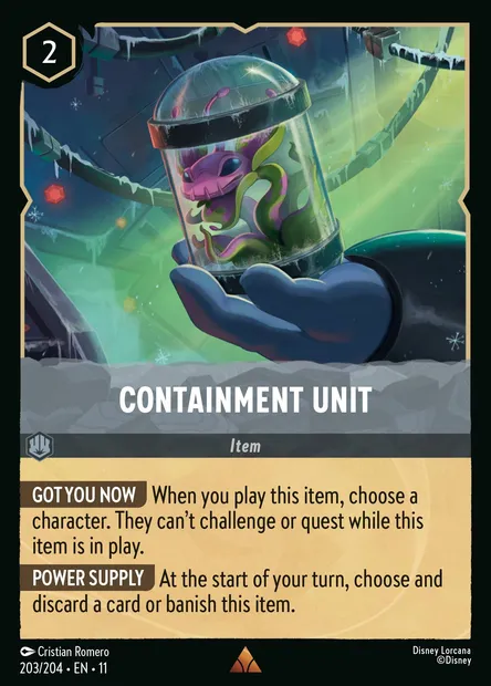 Containment Unit, Disney Lorcana card CH11-203 — Winterspell set