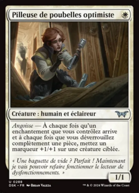 Pilleuse de poubelles optimiste, carte Magic DSK 288 — extension Duskmourn: House of Horror