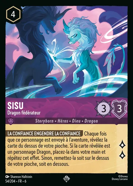 Sisu - Dragon fédérateur, carte Disney Lorcana CH6-054 — extension La Mer Azurite
