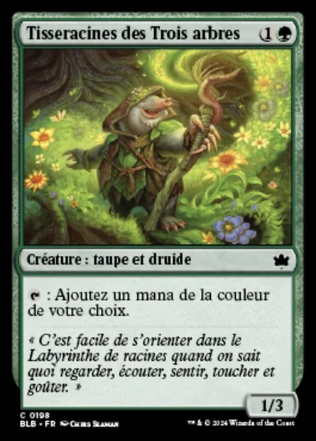 Tisseracines des Trois arbres, carte Magic BLB 198 — extension Bloomburrow