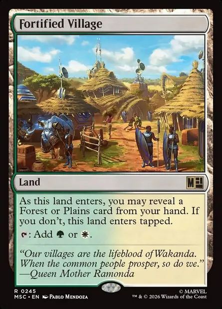 Fortified Village, Magic card MSC 245 — Marvel Super Heroes Commander set