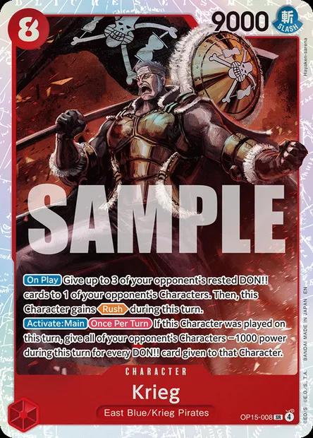 Krieg, One Piece card OP15-008 — ADVENTURE ON KAMI’S ISLAND set