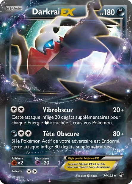 Darkrai EX, carte Pokémon BKP 74 — extension Rupture Turbo