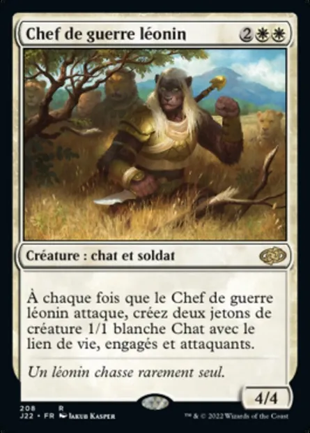 Chef de guerre léonin, carte Magic J22 208 — extension Jumpstart 2022
