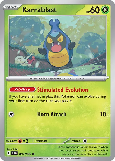 Karrablast, Pokémon card BLK 009 — Black Bolt set