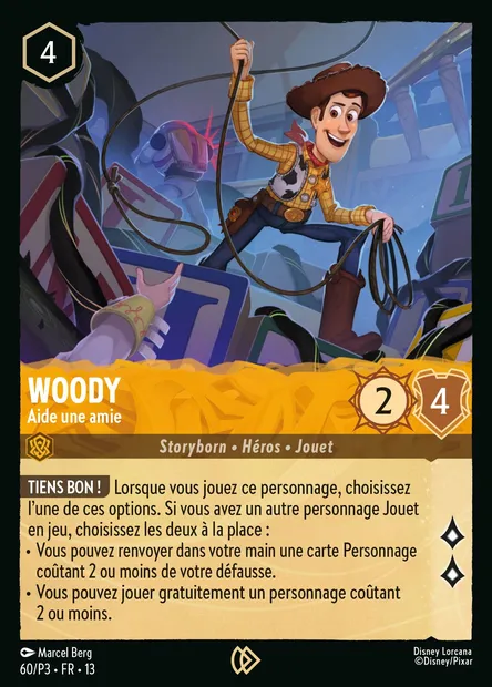 Woody - Aide une amie, carte Disney Lorcana P3-060 — extension P3