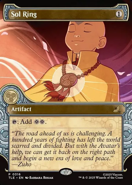 Anneau solaire, carte Magic TLE 316 — extension Avatar: The Last Airbender Eternal