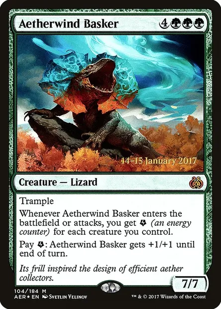 Aetherwind Basker, Magic card PAER 104s — Aether Revolt Promos set