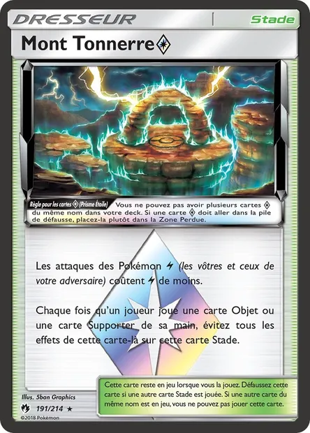 Mont Tonnerre ◇, carte Pokémon LOT 191 — extension Tonnerre Perdu