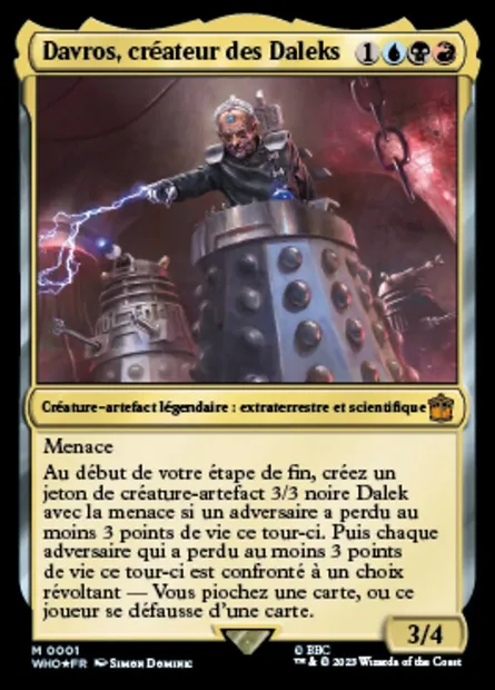 Davros, créateur des Daleks, carte Magic WHO 1 — extension Doctor Who