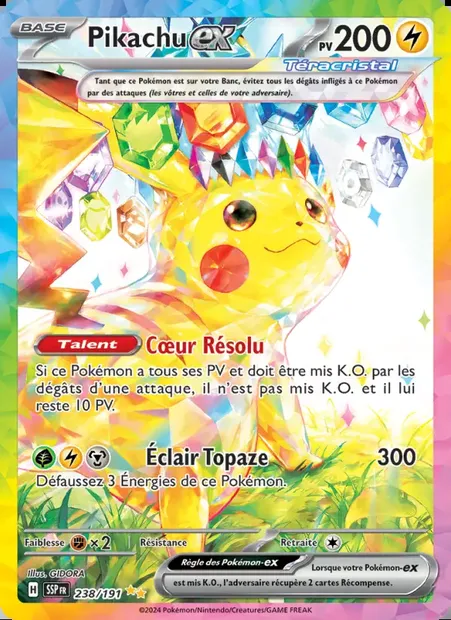 Pikachu-ex, carte Pokémon SSP 238 — extension Étincelles Déferlantes