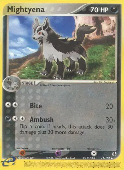 Mightyena, Pokémon card RS 42 — Ruby & Sapphire set