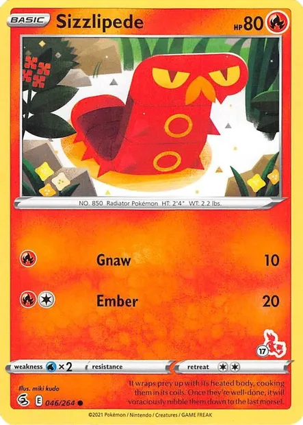 Sizzlipede, Pokémon card BA22 046-17 — Battle Academy 2022 set