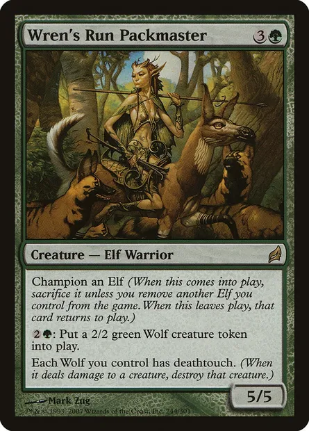 Wren's Run Packmaster, Magic card LRW 244 — Lorwyn set
