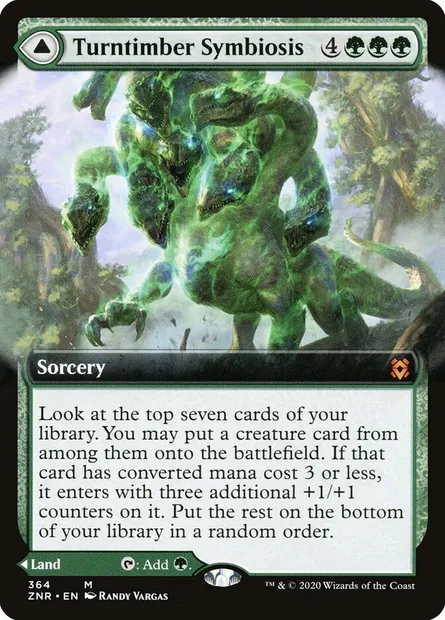 Turntimber Symbiosis // Turntimber, Serpentine Wood, Magic card ZNR 364 — Zendikar Rising set