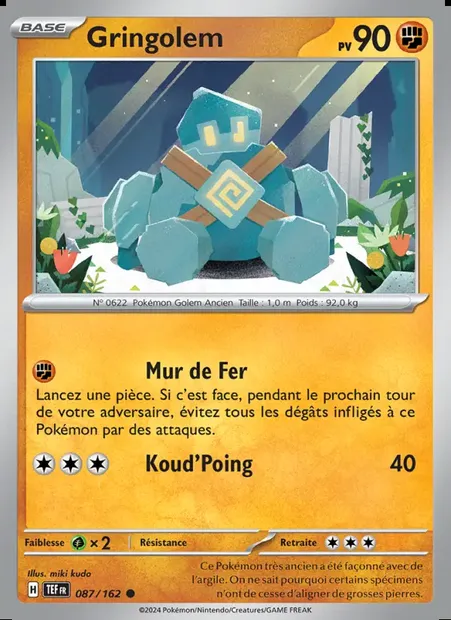Gringolem, carte Pokémon TEF 087 — extension Forces Temporelles